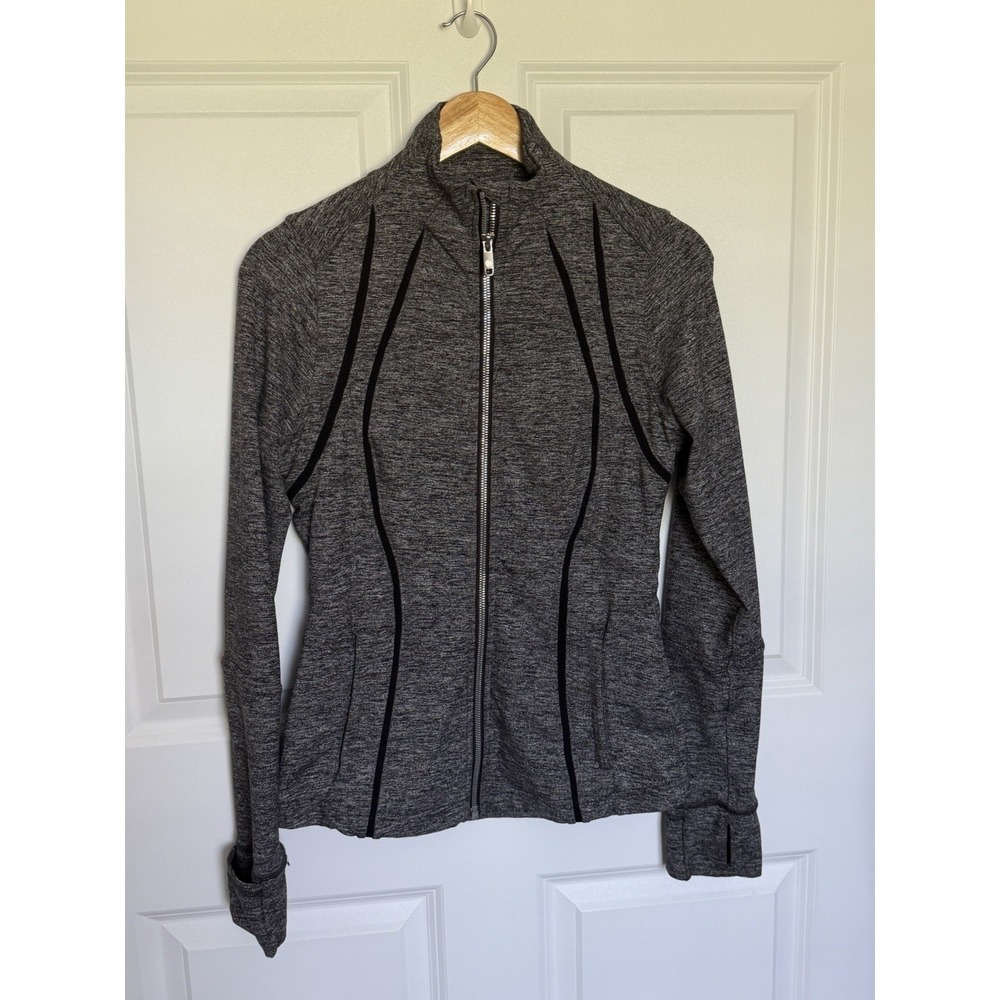 lululemon Define Jacket Wing Mesh Heathered Black Size 8 Luon 1032